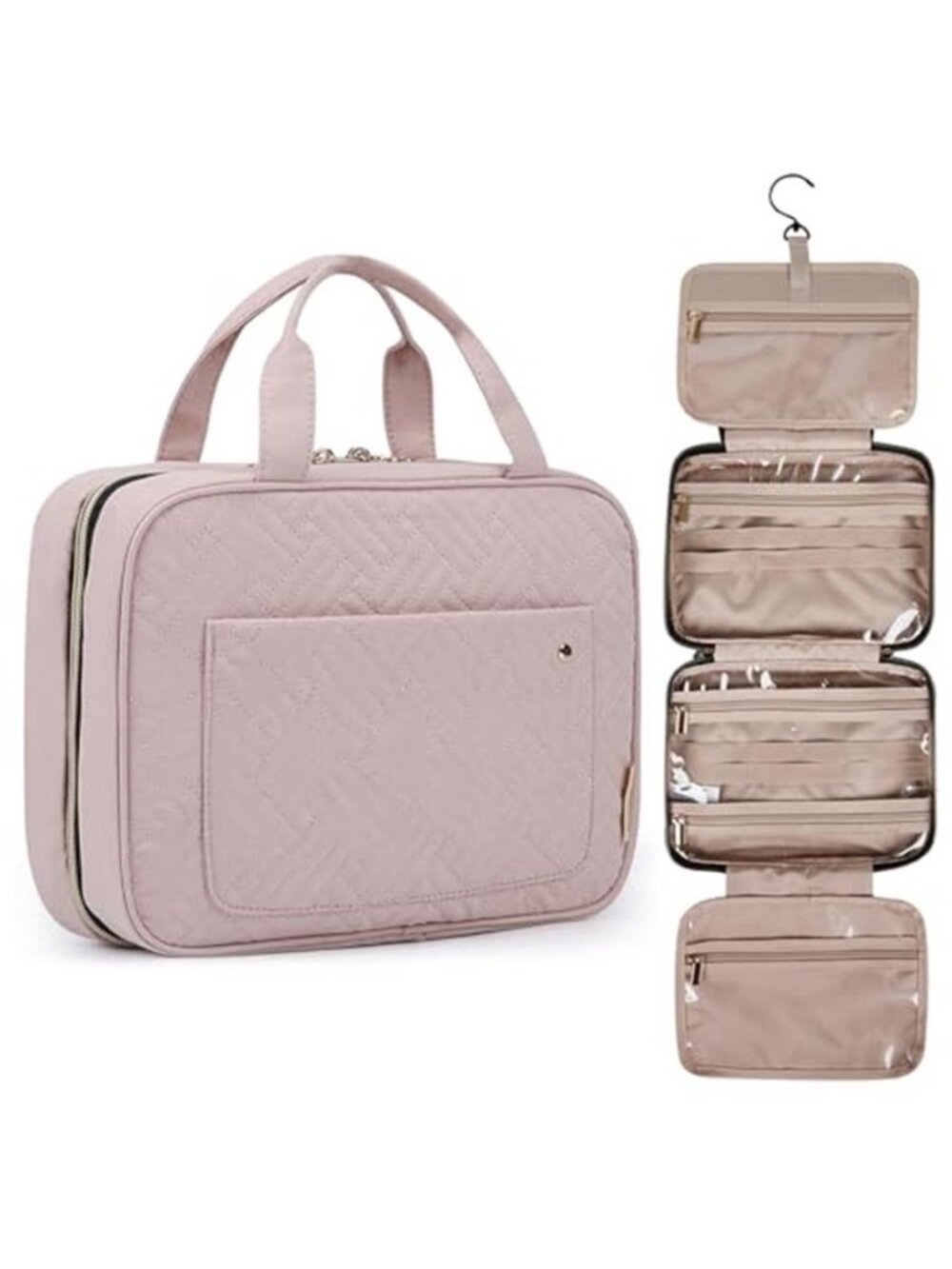 Large Toiletry Bag Travel Bag with Hanging Hook, Water-resistant Cosmetic Bag